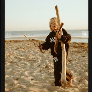 Kids Checkered Jogger in Black Size XS Bamabones Fleece